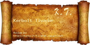 Kerbolt Tivadar névjegykártya