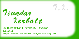 tivadar kerbolt business card